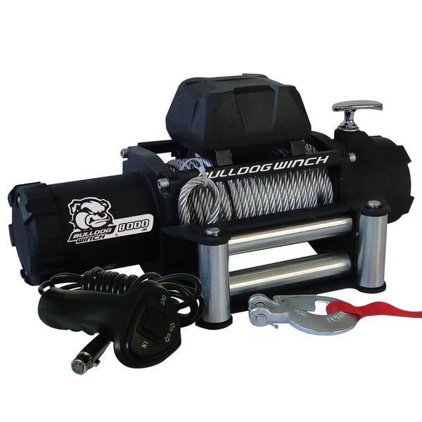 8000lb Winch with 5.2hp Series Wound Motor, Roller Fairlead, Bulldog Winch, Mfr#: 10041